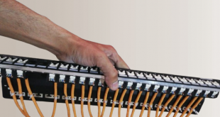 A picture of Patch Panel with wires
